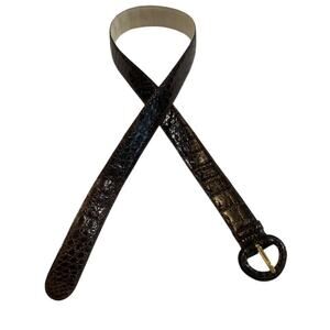 Nancy Gonzalez Genuine Leather Women's Brown Crocodile Belt